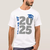Klasse van 2025 Blauw en grijs Afstuderen T-shirt (Voorkant)