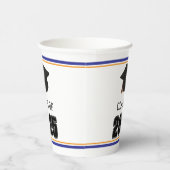 Klasse van 2025 Blauw en Sinaasappel Papieren Bekers (Rechts)