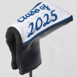 Klasse van 2025 blauw script afstuderen golfheadcover