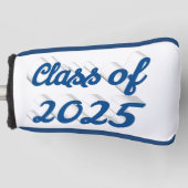 Klasse van 2025 blauw script afstuderen golfheadcover (Voorkant)