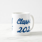 Klasse van 2025 blauw script afstuderen koffiemok (Voorkant rechts)