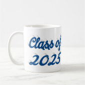 Klasse van 2025 blauw script afstuderen koffiemok (Links)