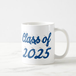 Klasse van 2025 blauw script afstuderen koffiemok