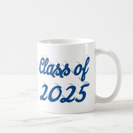 Klasse van 2025 blauw script afstuderen koffiemok (Rechts)