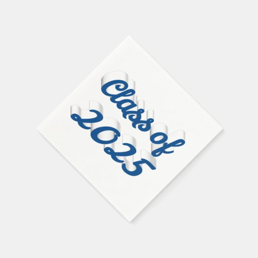 Klasse van 2025 blauw script afstuderen servet (Hoek)