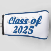 Klasse van 2025 blauw tekst afstuderen golfheadcover (Voorkant)