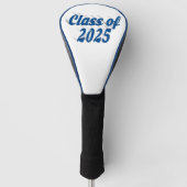Klasse van 2025 blauw tekst afstuderen golfheadcover (Voorkant)