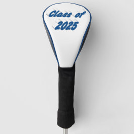 Klasse van 2025 blauw typografie afstuderen golfheadcover
