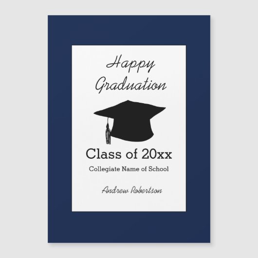 Klasse van 2025 Blue Afstuderen Magnet Kaart (Voorkant)