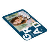 Klasse van 2025 Blue Bold Font Photo Afstuderen Magneet (Rechterzijde)