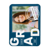 Klasse van 2025 Blue Bold Font Photo Afstuderen Magneet (Verticaal)
