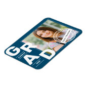 Klasse van 2025 Blue Bold Font Photo Afstuderen Magneet (Linkerzijde)