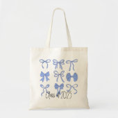 Klasse van 2025 Blue Coquette Bows Tote Bag (Voorkant)