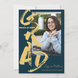 Klasse van 2025 Blue Photo Afstuderen Kaart