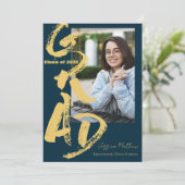 Klasse van 2025 Blue Photo Afstuderen Kaart (Staand voorkant)