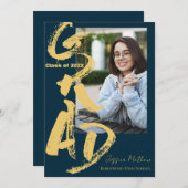 Klasse van 2025 Blue Photo Afstuderen Kaart (Voorkant / Achterkant)