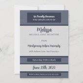 Klasse van 2025 Blue Pinstripe Photo Afstuderen Kaart (Achterkant)