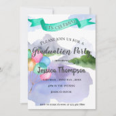 Klasse van 2025 Blue Waterverf Graduation Party Kaart (Voorkant)