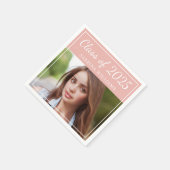 Klasse van 2025 Blush Pink Graduation Party Foto Servetten (Hoek)