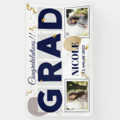 Klasse van 2025 Bold Font Ballon Foto Afstuderen Spandoek (Verticaal)