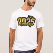 Klasse van 2025 Bold Gold Afstuderen T-shirt (Voorkant)
