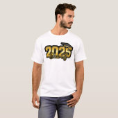 Klasse van 2025 Bold Gold Afstuderen T-shirt (Voorkant volledig)