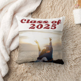 Klasse van 2025 bordeaux tekst afstuderen foto kussen