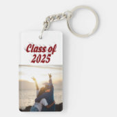 Klasse van 2025 bordeaux tekst afstuderen foto sleutelhanger (achterkant)