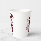 Klasse van 2025 Bourgogne en witte afstudeerdop Papieren Bekers (Links)