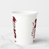 Klasse van 2025 Bourgogne en witte afstudeerdop Papieren Bekers (Rechts)