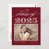 Klasse van 2025 Bourgogne Foto Afstuderen Briefkaart (Voorkant / Achterkant)