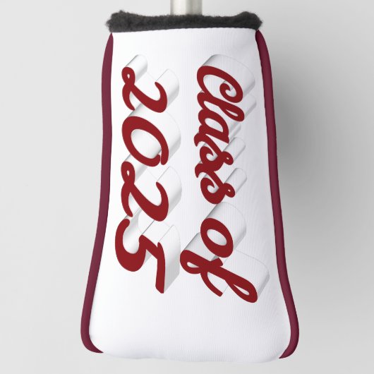 Klasse van 2025 Bourgogne script afstuderen Golfheadcover (Draai 90)