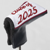 Klasse van 2025 Bourgogne script afstuderen Golfheadcover (3/4 voorkant)