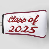 Klasse van 2025 Bourgogne script afstuderen Golfheadcover (Voorkant)
