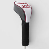 Klasse van 2025 Bourgogne script afstuderen Golfheadcover (Schuin)