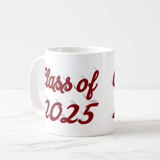 Klasse van 2025 Bourgogne script afstuderen Koffiemok (Voorkant links)