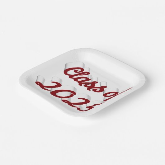 Klasse van 2025 Bourgogne script afstuderen Papieren Bordje (Gebogen)