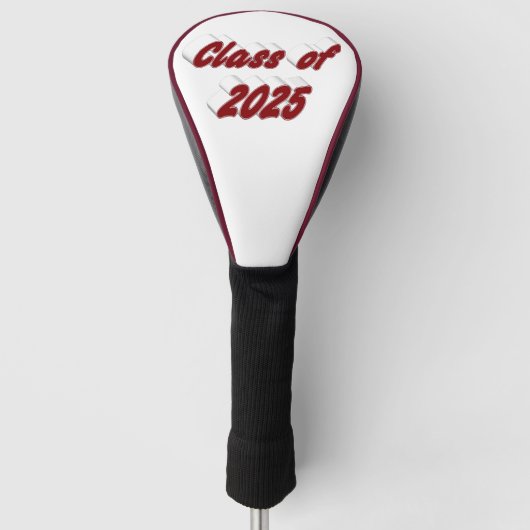 Klasse van 2025 Bourgondische typografie afstudere Golfheadcover (Voorkant)