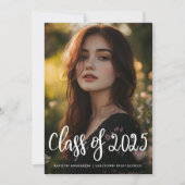 Klasse van 2025 Casual script Afstuderen Foto Kaart (Voorkant)
