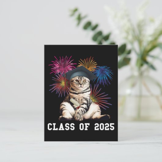 Klasse van 2025 Cat Lover Briefkaart (Staand voorkant)