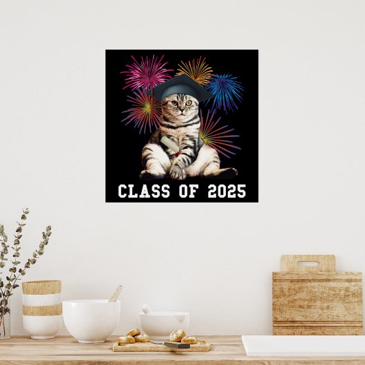 Klasse van 2025 Cat Lover Poster (Keuken)