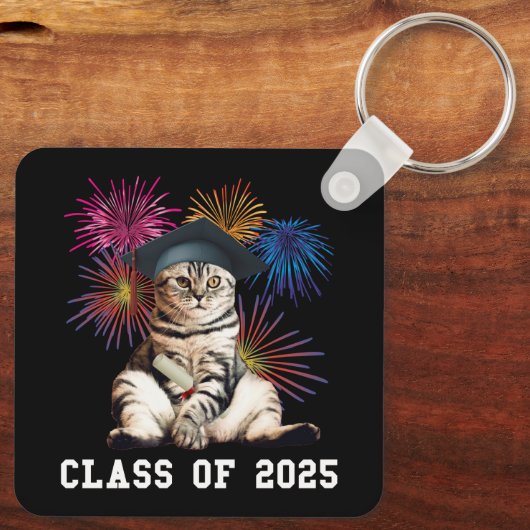 Klasse van 2025 Cat Lover Sleutelhanger (Achterkant)