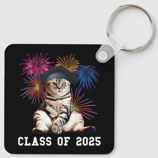 Klasse van 2025 Cat Lover Sleutelhanger (Achterkant)