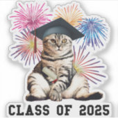 Klasse van 2025 Cat Lover Sticker (Voorkant)