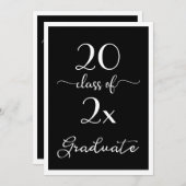 Klasse van 2025 Chic Black White Graduation Party Kaart (Voorkant / Achterkant)