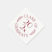 Klasse van 2025 Chic Bourgondië White Graduation P Servet (Hoek)