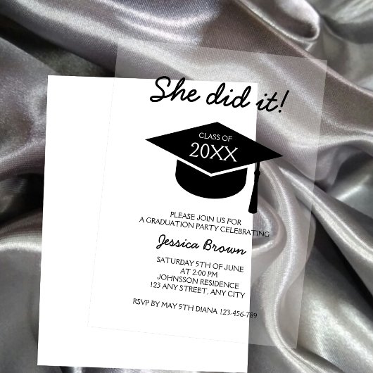Klasse van 2025 Chic Modern Minimalistisch Afstude Acryl Uitnodigingen