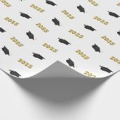 Klasse van 2025 Classic Afstudeerder Pet en ballon Cadeaupapier (Hoek)