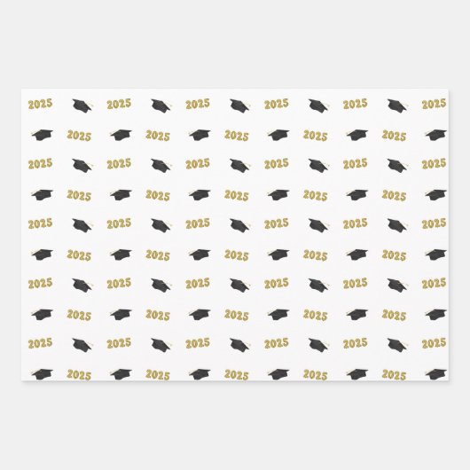 Klasse van 2025 Classic Afstudeerder Pet en ballon Inpakpapier Vel (Voorkant 2)