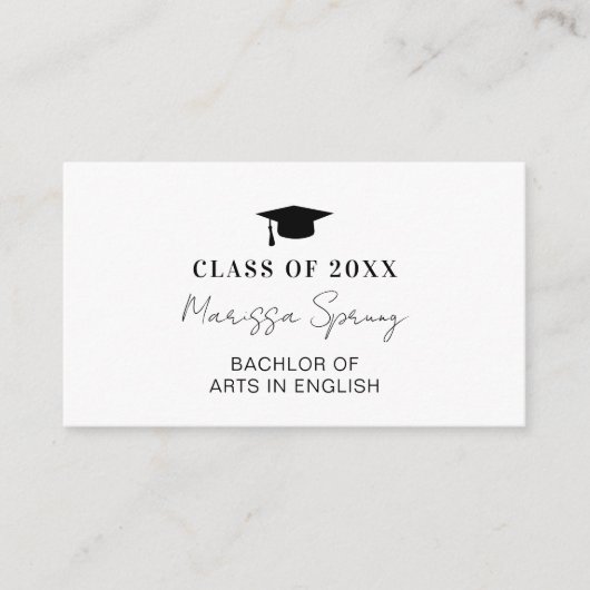 Klasse van 2025 College Afstudeerder Custom Gradua Informatiekaartje (Voorkant)
